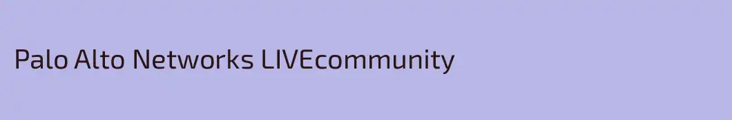 Palo Alto Networks LIVEcommunity